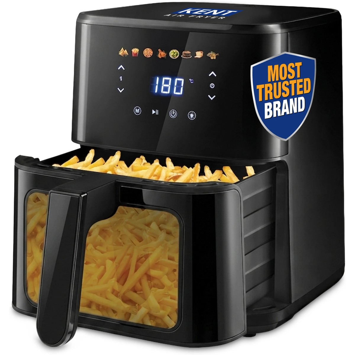 (Refurbished) KENT Ultra Digital Air Fryer 4.5L Bake, Grill & Roast Up to 80% Less Oil Usage 8 Preset MenuRapid Heat