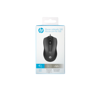 HP Wired Optical Mouse 6VY96AA Wired Ambidextrous Optical Mouse (USB 3.0, Black) HP 100 HP Wired Optical Mouse 6VY96AA Wired Ambidextrous Optical Mouse (USB 3.0, Black) HP 100