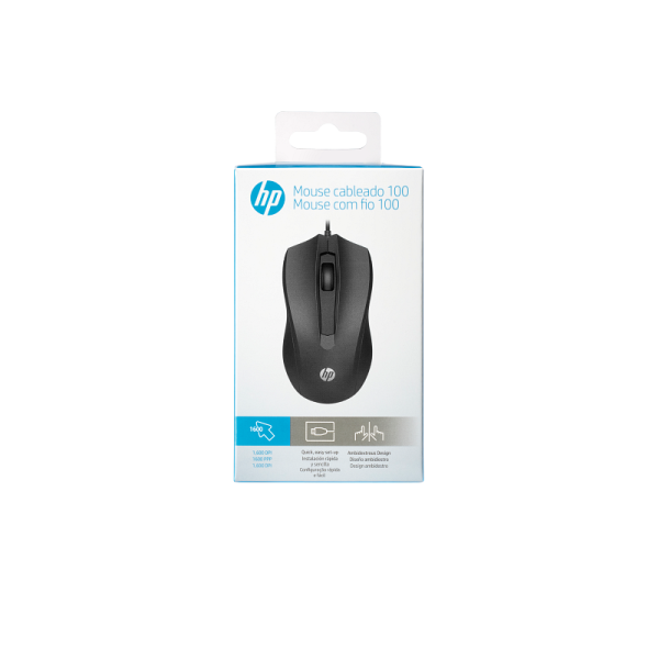 HP Wired Optical Mouse 6VY96AA Wired Ambidextrous Optical Mouse (USB 3.0, Black) HP 100 HP Wired Optical Mouse 6VY96AA Wired Ambidextrous Optical Mouse (USB 3.0, Black) HP 100