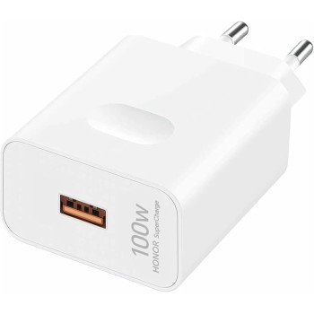 Honor 100 W Quick Charge 5 A Wall Charger for Mobile with Detachable Cable (White)