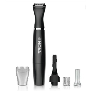 NOVA NLS 534 Sensi-Trim Touch Fully Waterproof Trimmer 120 min Runtime 4 Length Settings (Black)