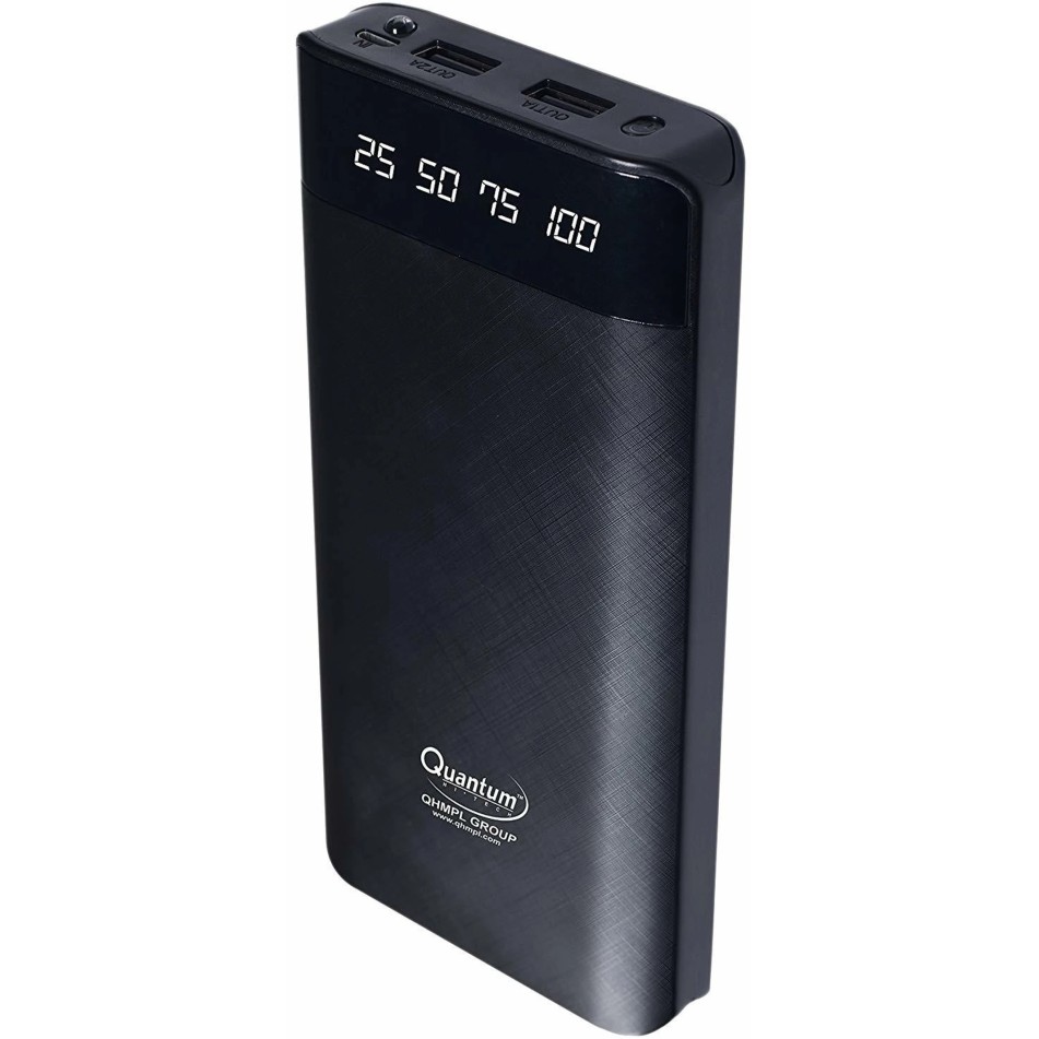 Quantum 20000 mAh Power Bank (Black, Lithium-ion)