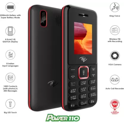 Itel Power 110 Keypad Mobile Black Itel Power 110 Keypad Mobile Black