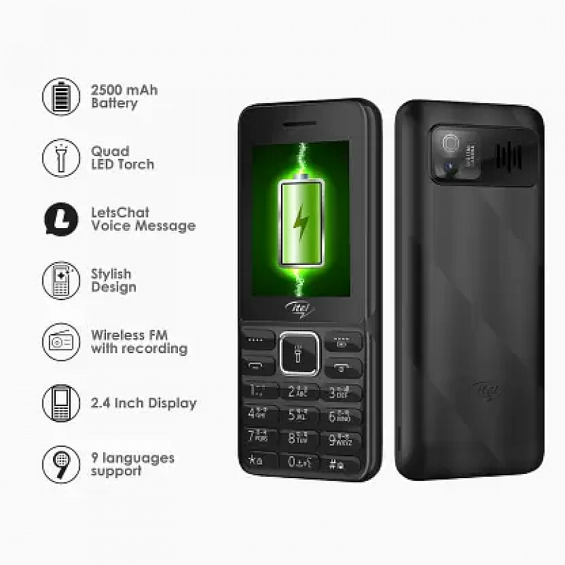 itel Power 440 2500mAh battery Black Keypad Mobile