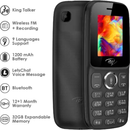 itel U30 1200mAh battery Keypad Feature Phone Black itel U30 1200mAh battery Keypad Feature Phone Black