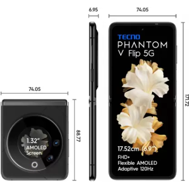 Tecno Phantom V Flip 5G (Iconic Black 8 GB RAM) 256 GB Storage Tecno Phantom V Flip 5G (Iconic Black 8 GB RAM) 256 GB Storage