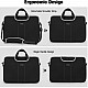 AirCase Laptop Bag Sleeve  Bag for 15.6-Inch Laptop MacBook Shoulder Strap Pocket Black