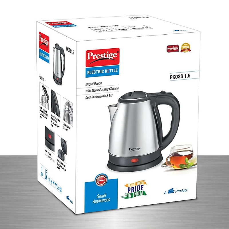 Prestige Atlas Electric Kettle  (1.5L, Black, Silver)