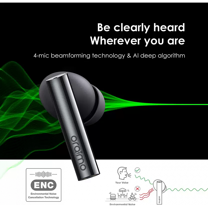 ORAIMO FreePods Pro TWS Earbuds with ANC ,43Hrs Playtime (Space gray, True Wireless)