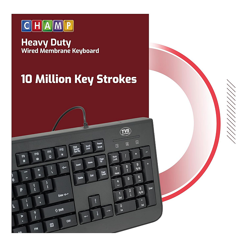 TVS ELECTRONICS Champ Heavy Duty Membrane Wired Keyboard | Array of 104 Keys  Keyboard