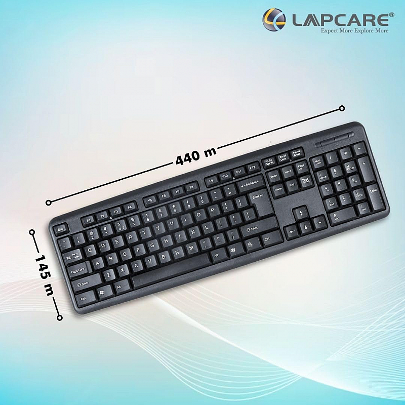 LAPCARE Alfa Keyboard 3 with Adjustable Kickstand, Capslock Indicator and 104 Keyboard Standard Key, USB 2.0 (Black)