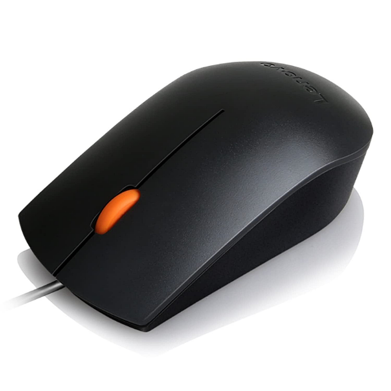 Lenovo 300 Wired Plug & Play USB Mouse, High Resolution 1600 DPI Optical Sensor