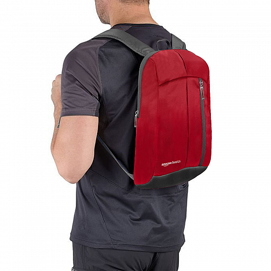 amazon basics - Mini Backpack for Outdoor Use (12 l) (Red)