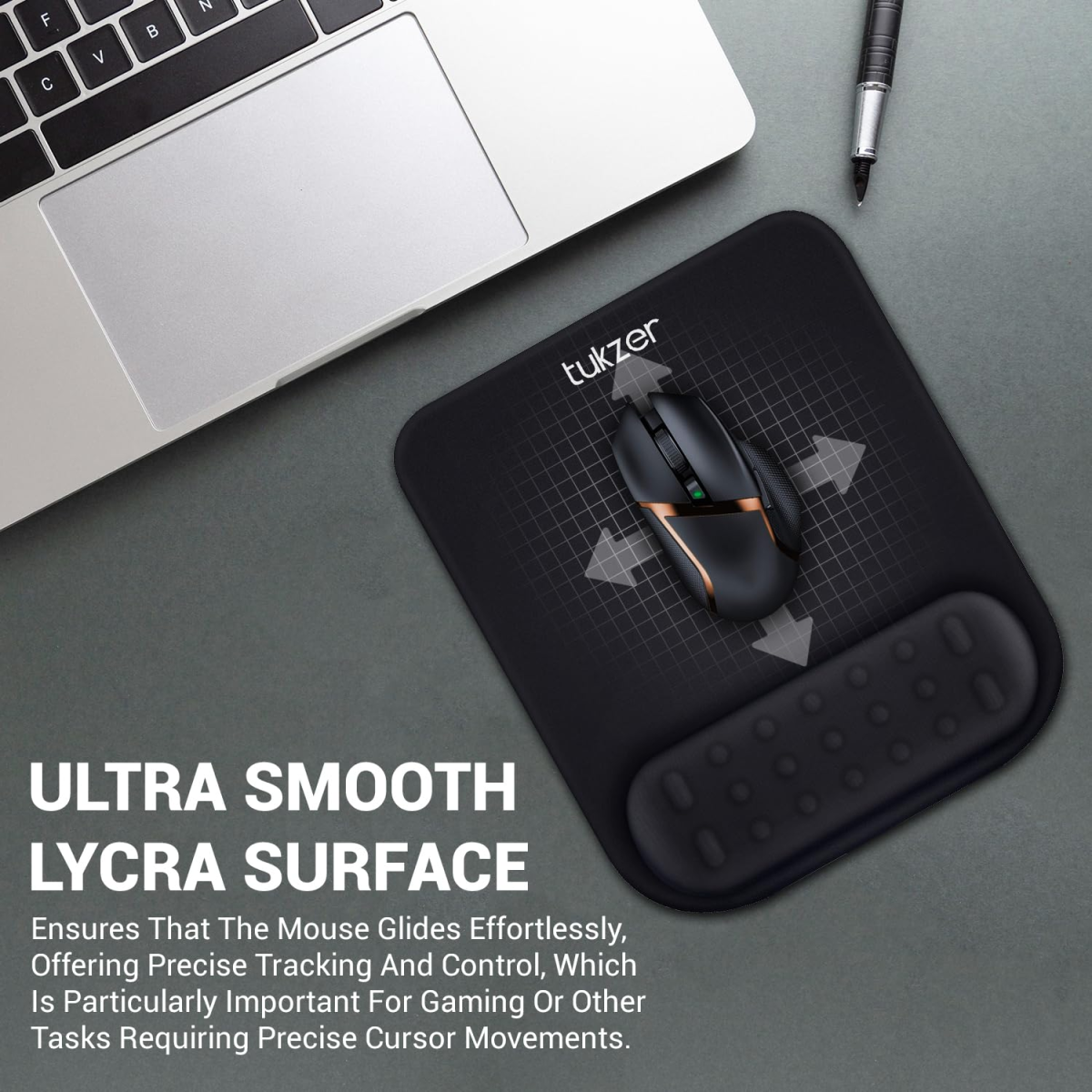 Tukzer Gel Mouse Pad Wrist Rest Memory-Foam Ergonomic Mousepad