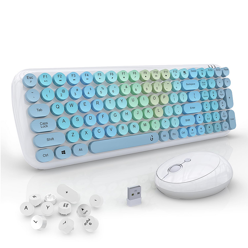 i Gear KeyBee Retro Typewriter Inspired 2.4GHz Wireless Keyboard with Mouse Combo 