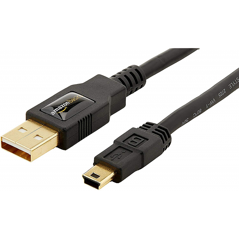 AmazonBasics USB 2.0 Cable - A-Male to Mini-B - 6 Feet (1.8 Meters)