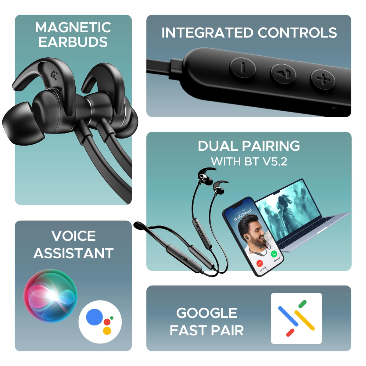 boAt Rockerz 255 Pro+ Bluetooth Neckband with Mic Active Black