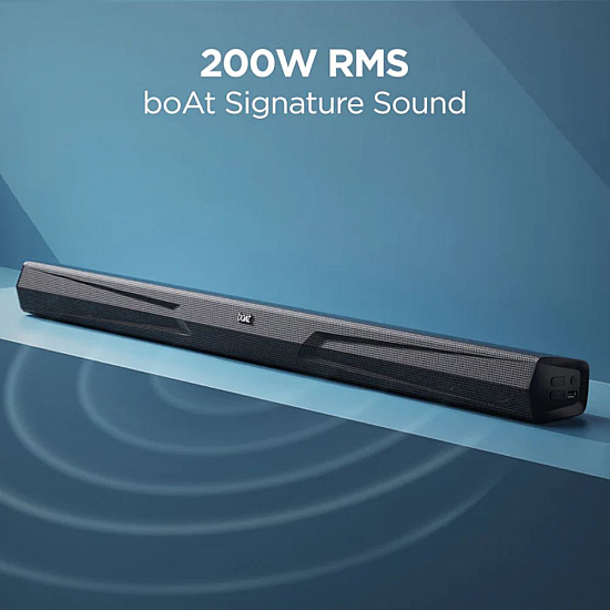 boAt Aavante Bar Quake with 2.1 Channel with Wired Subwoofer, 200W RMS boAt Signature Sound (Midnight Black)