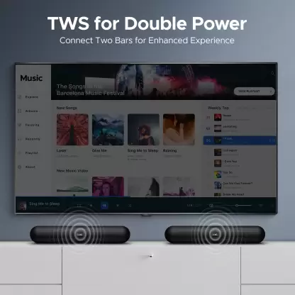 boAt Aavante Bar 480 with 7 HRS Playback, Dual Full Range Drivers & TWS Feature 10 W Bluetooth Soundbar (Black, 2.0 Channel) boAt Aavante Bar 480 with 7 HRS Playback, Dual Full Range Drivers & TWS Feature 10 W Bluetooth Soundbar (Black, 2.0 Channel)