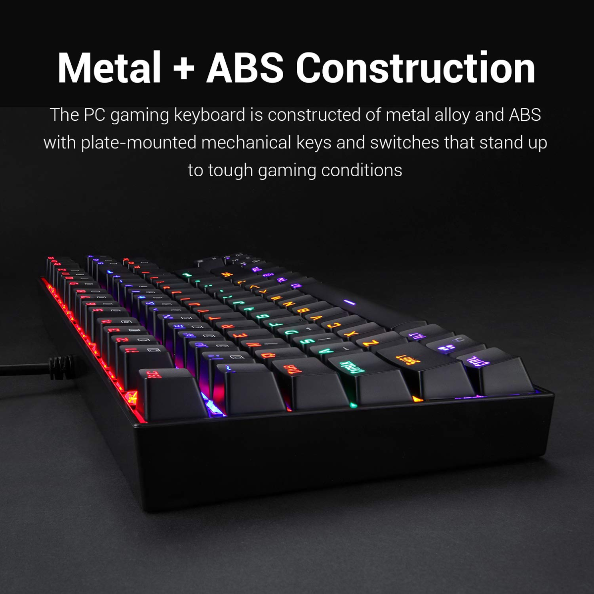 Redragon Kumara K552 Rainbow LED Backlit TKL Tenkeyless Mechanical Gaming Keyboard