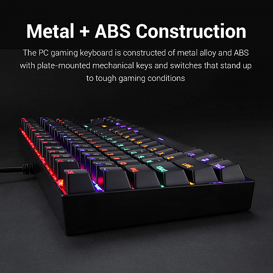 Redragon Kumara K552 Rainbow LED Backlit TKL Tenkeyless Mechanical Gaming Keyboard 