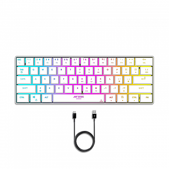 Ant Esports MK1500 Mini 60% Pro RGB Wireless Gaming Keyboard White