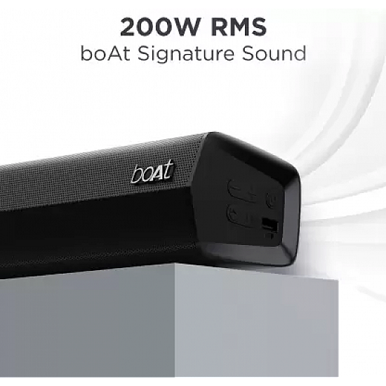 boAt Aavante Bar Thump with Wired Subwoofer, RMS 200 W Bluetooth Soundbar  (Carbon Black, 2.1 Channel)