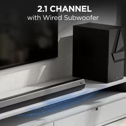 boAt Aavante Bar Thump with Wired Subwoofer, RMS 200 W Bluetooth Soundbar (Carbon Black, 2.1 Channel) boAt Aavante Bar Thump with Wired Subwoofer, RMS 200 W Bluetooth Soundbar (Carbon Black, 2.1 Channel)