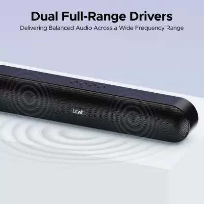 boAt Aavante Bar 480 with 7 HRS Playback, Dual Full Range Drivers & TWS Feature 10 W Bluetooth Soundbar (Black, 2.0 Channel) boAt Aavante Bar 480 with 7 HRS Playback, Dual Full Range Drivers & TWS Feature 10 W Bluetooth Soundbar (Black, 2.0 Channel)