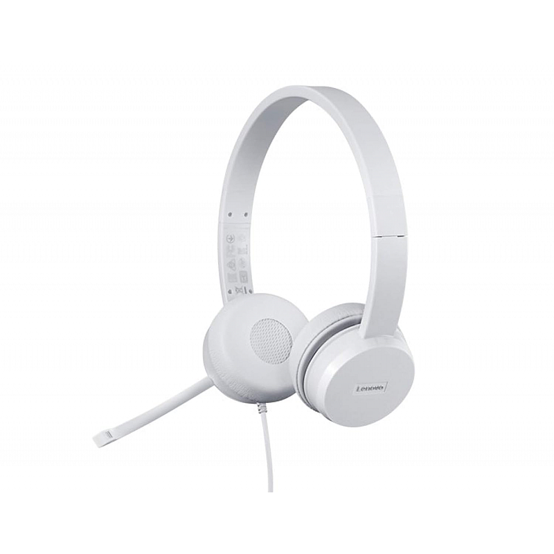 Lenovo 110 Stereo USB-A Headset | Audio and Voice Optimized for Learn & Work from Home | Passive Noise Cancellation