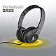 Infinity by Harman Zip 500 On-Ear Deep Bass Foldable Headphones with Mic (Charcoal Black)