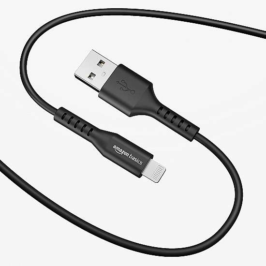 Amazon Basics Usb A To Lightning Mfi Certified Charging Cable For Tablets (Black, 1.2 Meter