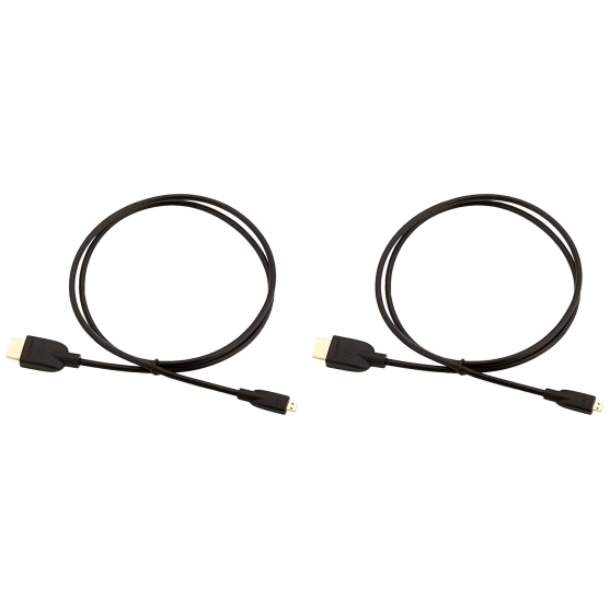 amazon basics Hl-007331 High-Speed Micro-Hdmi (Not Micro-Usb) To Hdmi Cable - 3 Feet (2-Pack) (Latest Standard) Black amazon basics Hl-007331 High-Speed Micro-Hdmi (Not Micro-Usb) To Hdmi Cable - 3 Feet (2-Pack) (Latest Standard) Black