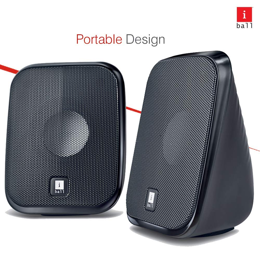 iBall Decor 9-2.0 USB Powered Computer Multimedia Speakers with in-line Volume Controller, Black