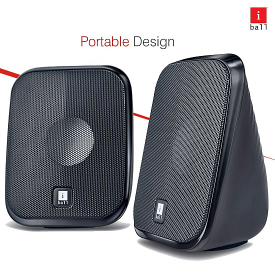 iBall Decor 9-2.0 USB Powered Computer Multimedia Speakers with in-line Volume Controller, Black