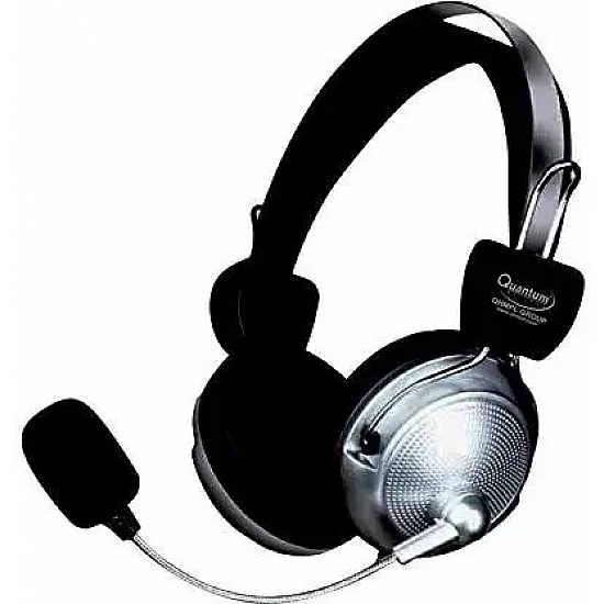 Quantum USB Headphone with Mic (Silver/Black)