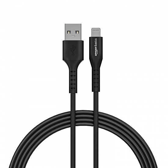 Amazon Basics Usb A To Lightning Mfi Certified Charging Cable For Tablets (Black, 1.2 Meter