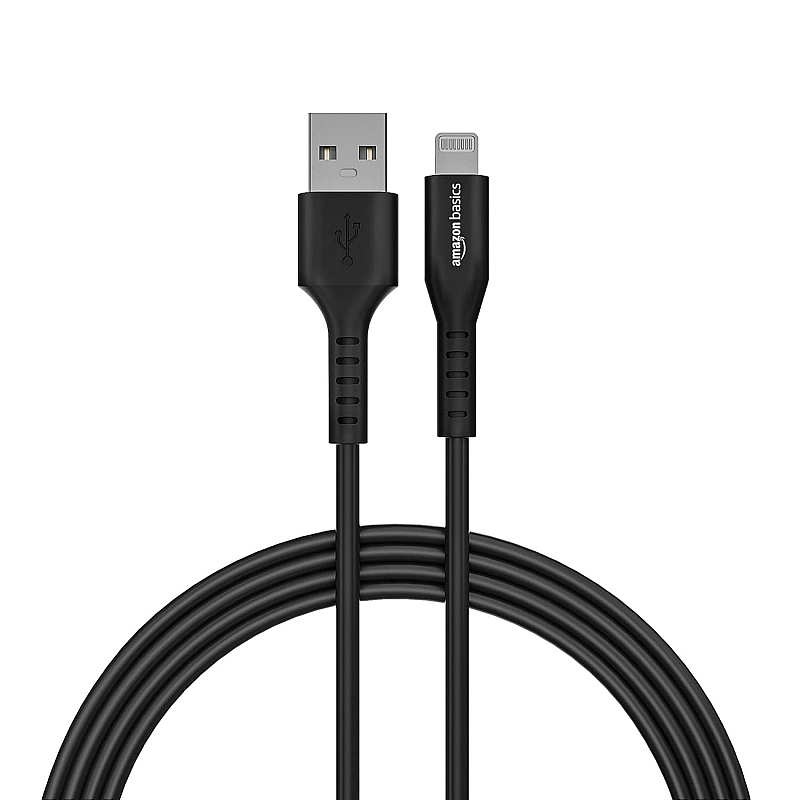 Amazon Basics Usb A To Lightning Mfi Certified Charging Cable For Tablets (Black, 1.2 Meter