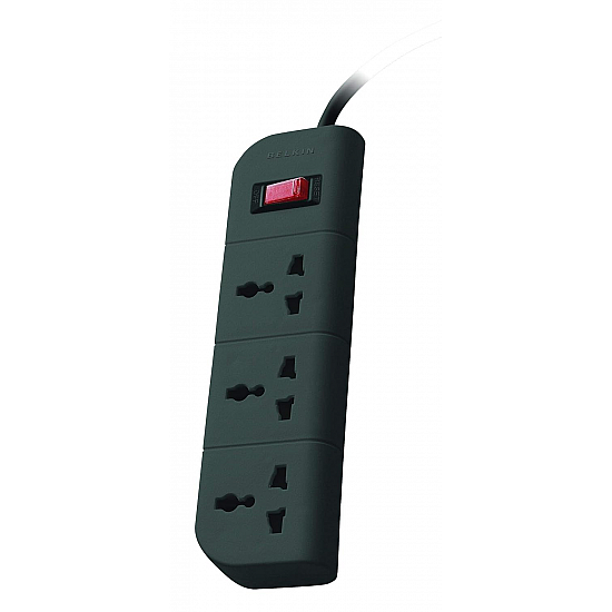 Belkin Essential Series 3-Socket Surge Protector Universal Socket with 5ft Heavy Duty Cable (Grey)