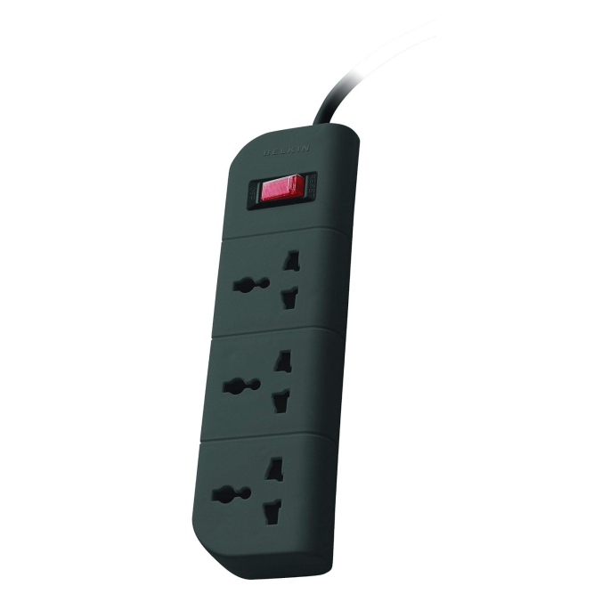 Belkin Essential Series 3-Socket Surge Protector Universal Socket with 5ft Heavy Duty Cable (Grey) Belkin Essential Series 3-Socket Surge Protector Universal Socket with 5ft Heavy Duty Cable (Grey)
