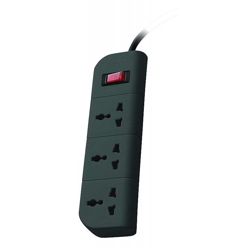 Belkin Essential Series 3-Socket Surge Protector Universal Socket with 5ft Heavy Duty Cable (Grey)