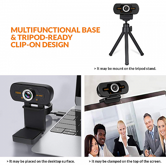 Tizum ZW78 Full HD 1080p Webcam Web Camera for PC