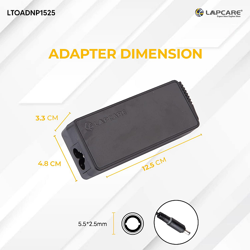 lapcare adapter for hcl me icon laptop 38 / 39 / 41 / 44 / 45 / 54 / 55 / 74 / 1014 / 1015 / 1065 series Black