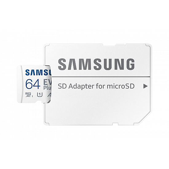 Samsung EVO Plus 64GB microSDXC UHS-I U3 100MB/s Full HD & 4K UHD Memory Card with Adapter