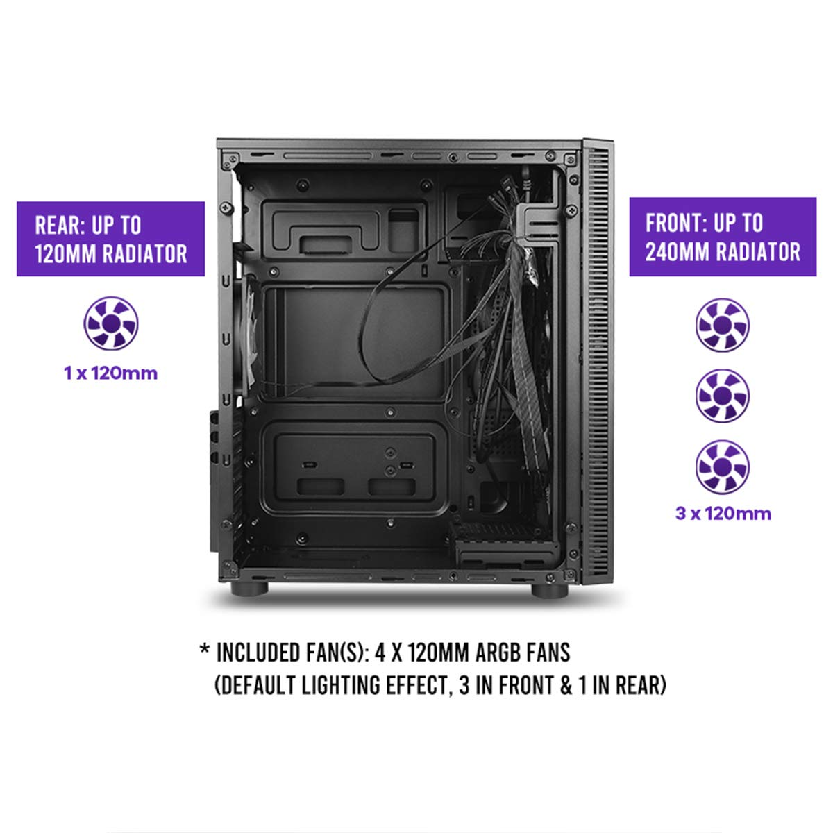 Antec NX210 Mid Tower Supports ATX-Micro-ATX/ITX Computer Cabinet with 4 x 120mm