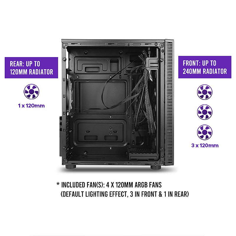 Antec NX210 Mid Tower Supports ATX-Micro-ATX/ITX Computer Cabinet with 4 x 120mm 