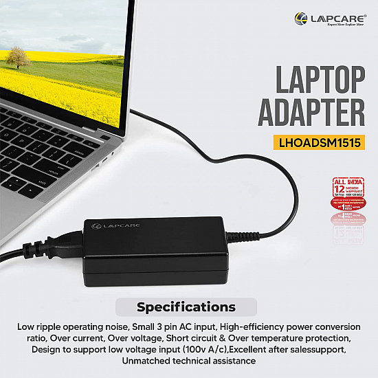 Lapcare 18.5V 3.5A 65W Smart Pin Adapter for HP Select Models