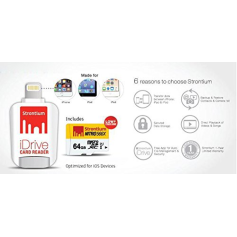 Strontium Nitro iDrive Card Reader (White, with Strontium Nitro 64GB UHS-I Class 10 MicroSD Card Strontium Nitro iDrive Card Reader (White, with Strontium Nitro 64GB UHS-I Class 10 MicroSD Card