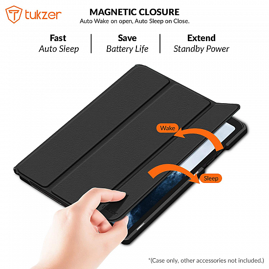 Tukzer Case Cover for Samsung Galaxy Tab A7 10.4"Ultra Slim Microfibre Lining, Lightweight Hard Back Trifold Smart Stand Flip Folio