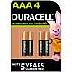 Duracell Rechargeable, AAA 900mAh Batteries, Pack of 4 